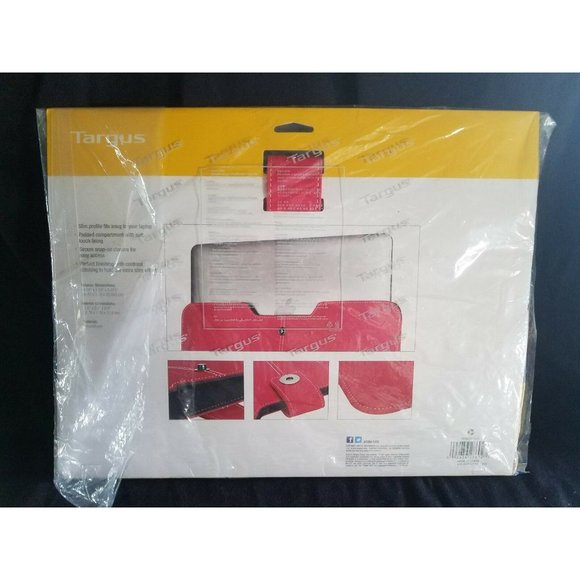 Targus Twill Laptop Sleeve Case13.3" for Apple Macbook/Ultrabook Red NIP - Picture 2 of 4